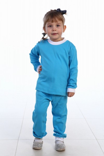 Д0001 Пижама детская интерлок голубой (А)