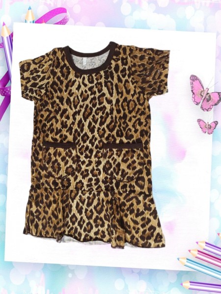 Д0027-1 Платье детское кулирка леопардовый (А)