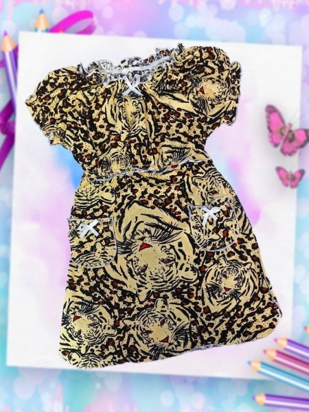 Д0053 Платье детское кулирка леопардовый (А)
