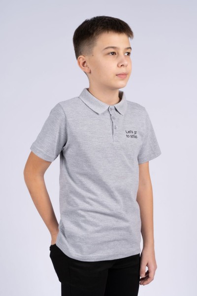 Джемпер с коротким рукавом для мальчика 62259 - серый меланж (Н)