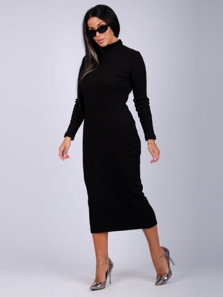 Платье Моника 2 чёрное, кашкорсе лапша (Мл)