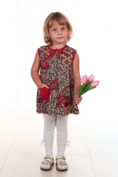 Д0005-1 Платье детское кулирка коричневый (А)