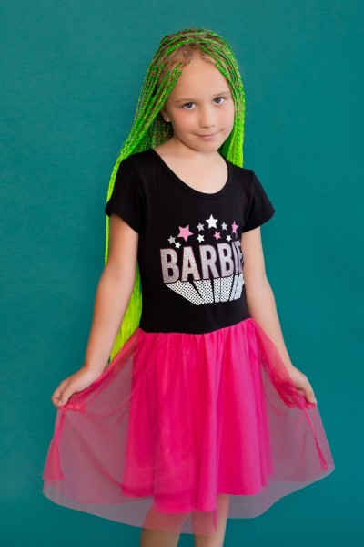 Платье 22764 Barbie кор. рукав - фуксия (Н)