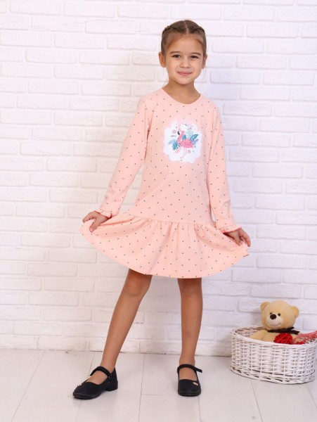 Платье Неженка Фламинго дл.рукав - персиковый (Н)
