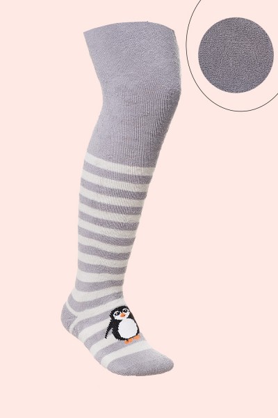 Колготки Пингвин детские плюш - серый (Н)