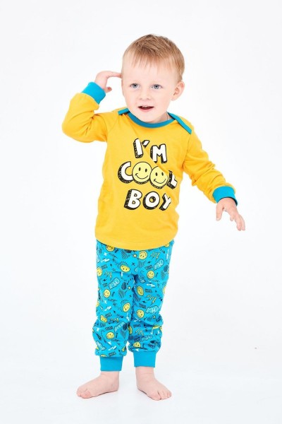 Пижама для мальчика 92139 - желтый-бирюзовый (Н)