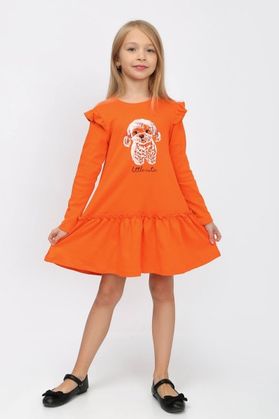 Платье Ёлочка детское - оранжевый (Н)