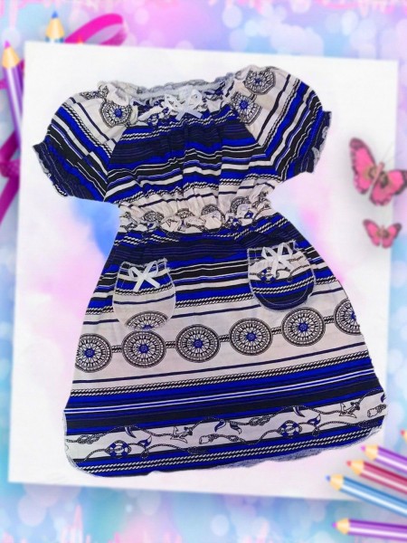 Д0053 Платье детское кулирка синий (А)