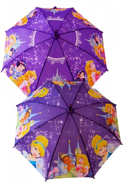 2100-1 Зонт трость для девочки со свистком фиолетовый (А)