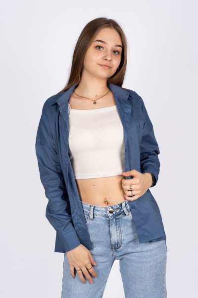 Джемпер (рубашка) женский 6359 - джинс (Н)