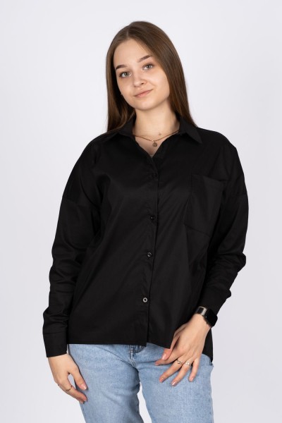 Джемпер (рубашка) женский 6359 - черный (Н)