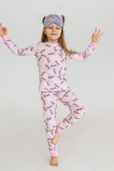 Пижама детская Сладкий сон - стрекозы на розовом (Н)
