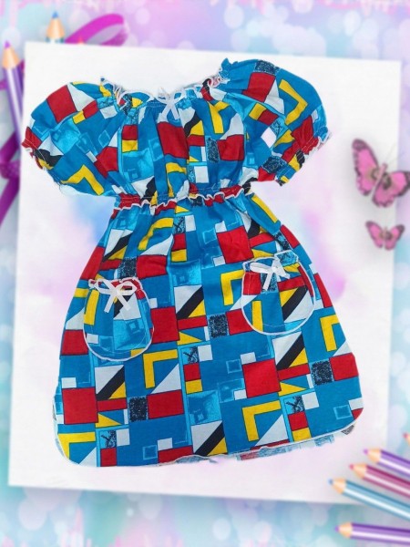 Д0053 Платье детское кулирка голубой (А)