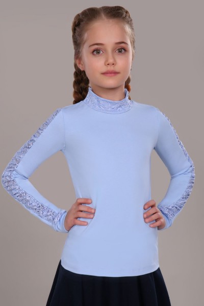 Блузка для девочки Каролина New арт.13118N - светло-голубой (Н)