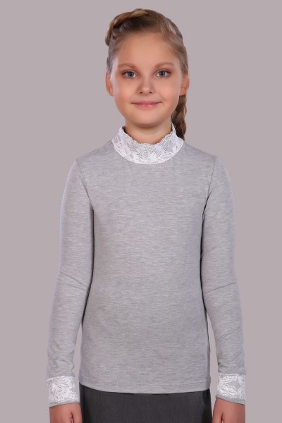 Блузка для девочки Дженифер арт. 13119 - серый меланж (Н)