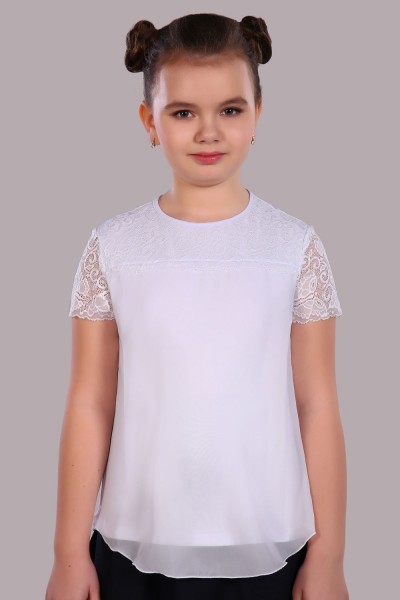 Блузка для девочки Анжелика Арт. 13177 - белый (Н)