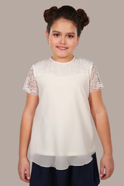 Блузка для девочки Анжелика Арт. 13177 - крем (Н)