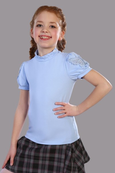 Блузка для девочки Бэлль Арт. 13133 - светло-голубой (Н)