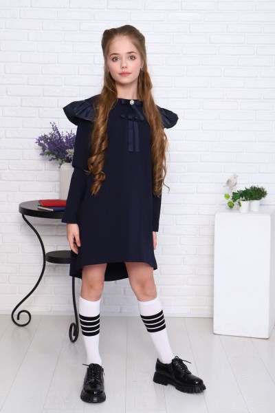 Платье для девочки Арт. 13277 - темно-синий (Н)
