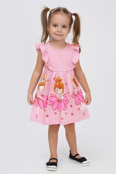 Платье Полевые цветы детское - розовый (Н)