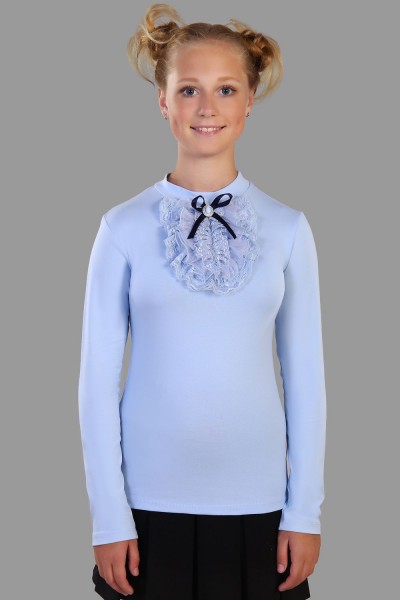 Блузка для девочки Лилия 13156 - светло-голубой (Н)