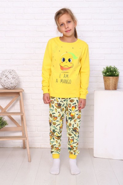 Пижама Смузи длинный рукав детская - желтый (Н)