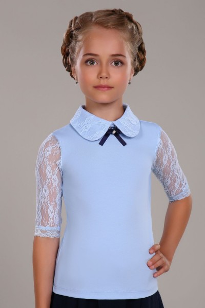 Блузка для девочки Шарлиз Арт. 13237 - светло-голубой (Н)