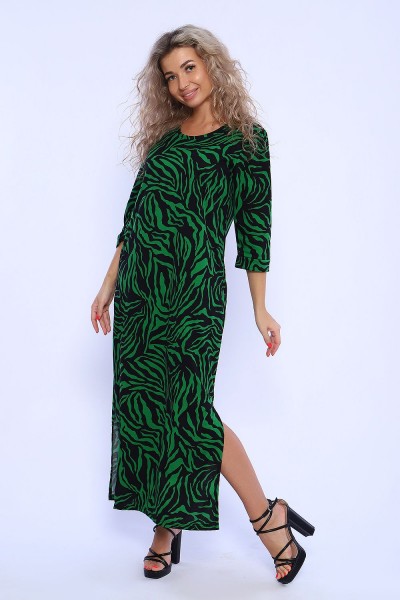 Платье 59205 - черный-зеленый (Н)