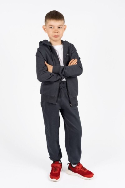 Спортивный комплект детский (джемпер, брюки) - темно серый (Н)