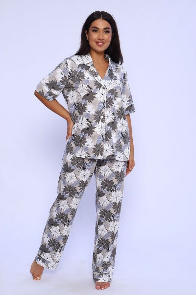 Пижама 55078 - фиолетово-серый (Н)