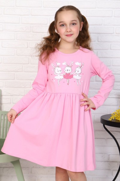 Платье Балеринки детское дл. рукав - ярко-розовый (Н)