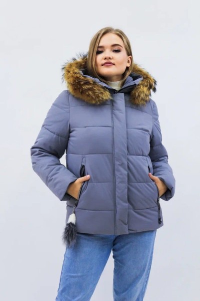 Зимняя женская куртка еврозима-зима 2867 - серый (Н)