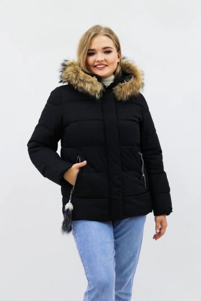 Зимняя женская куртка еврозима-зима 2867 - черный (Н)