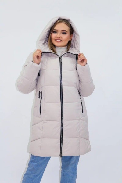 Зимняя женская куртка еврозима-зима 2830 - бежевый (Н)