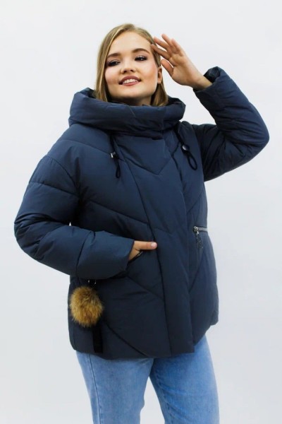 Зимняя женская куртка еврозима-зима 2876 - серый (Н)