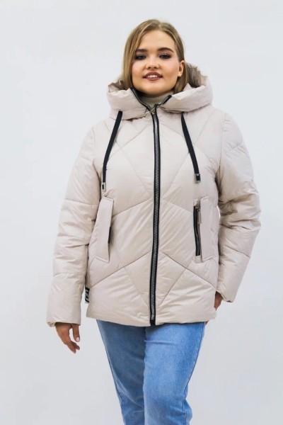 Демисезонная женская куртка осень-весна-еврозима 2811 - бежевый (Н)