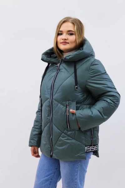 Демисезонная женская куртка осень-весна-еврозима 2811 - бирюзовый (Н)