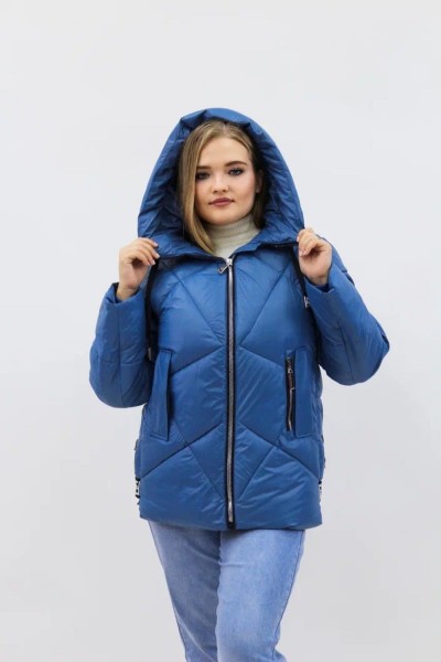 Демисезонная женская куртка осень-весна-еврозима 2811 - голубой (Н)