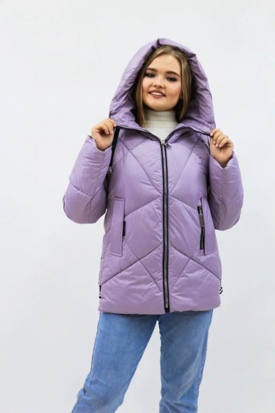 Демисезонная женская куртка осень-весна-еврозима 2811 - розовый (Н)
