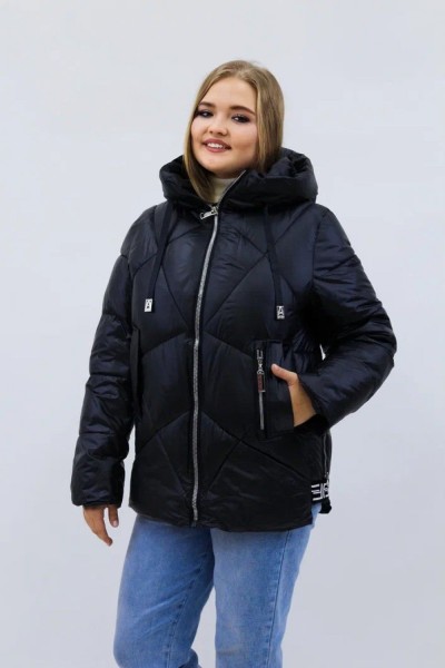 Демисезонная женская куртка осень-весна-еврозима 2811 - черный (Н)