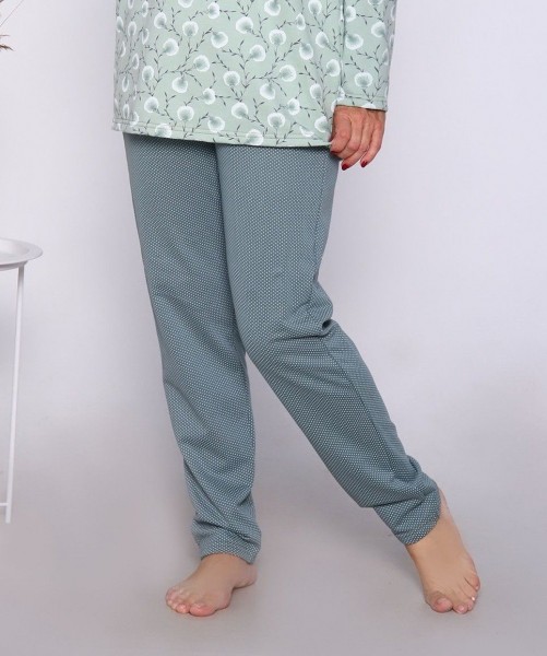 Ш0323 Пижамные брюки футер оливковый (А)