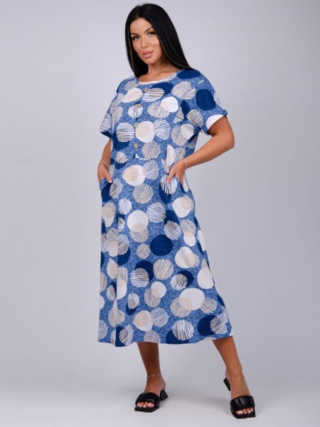 Платье Селеста 2 синее, трикотаж (Мл)