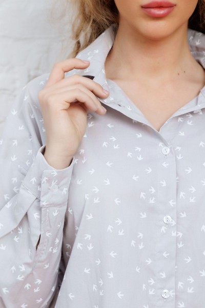 Рубашка Raposa с мелким принтом 301 - серый (Н)