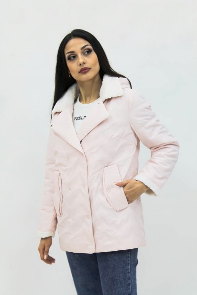Демисезонная женская куртка Тренд весна осень 921 - розовый (Н)