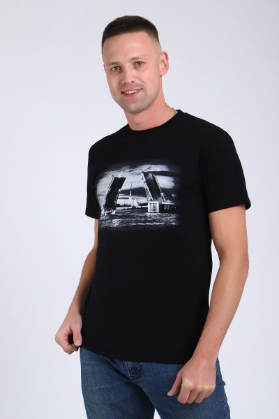 футболка мужская 82053 - черный (Н)