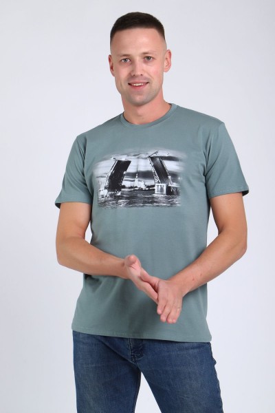 футболка мужская 82053 - аква (Н)