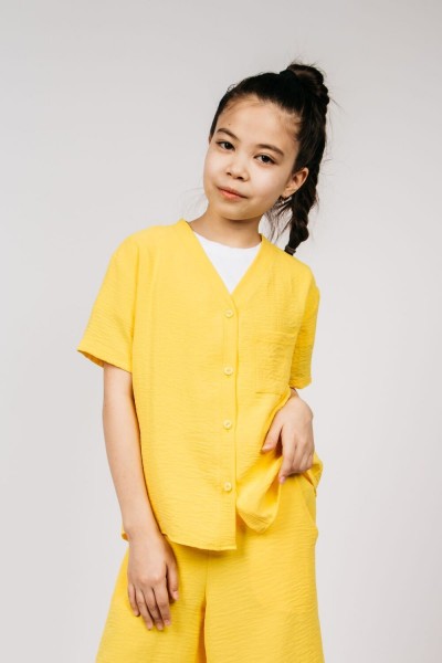Рубашка для девочки 0610 - желтый (Н)
