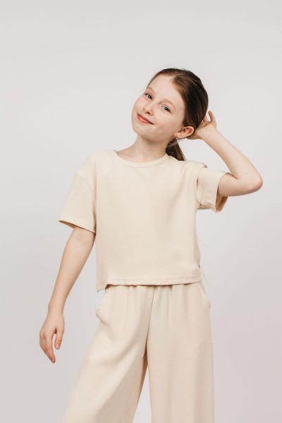 Блузка для девочки 05113 - бежевый (Н)