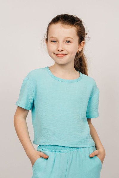 Блузка для девочки 05113 - голубой (Н)
