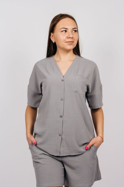 Рубашка женская 0630 - серый (Н)